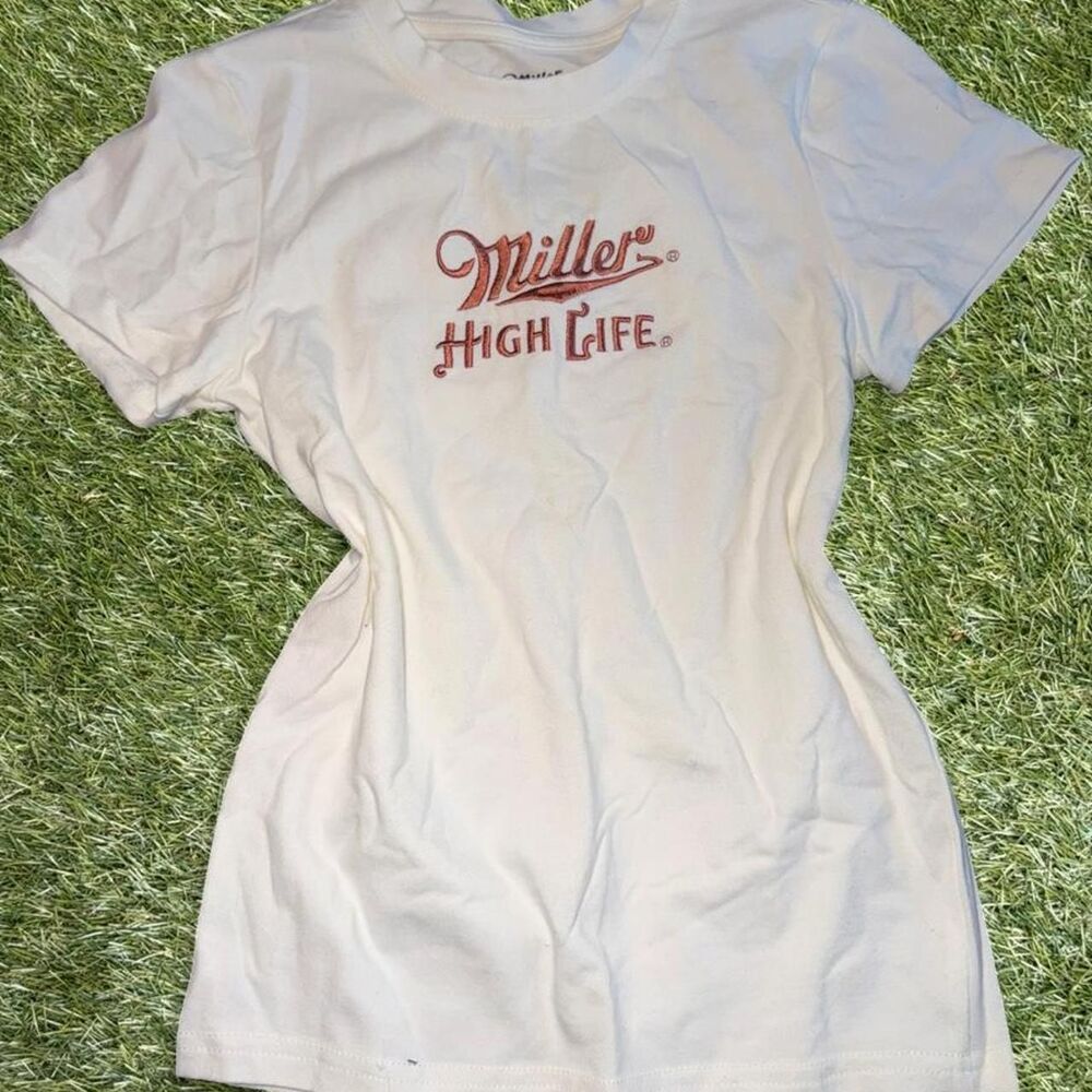 Miller Women's White and Cream T-shirt